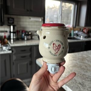 Ceramic Cream Wax Warmer with rooster Accents